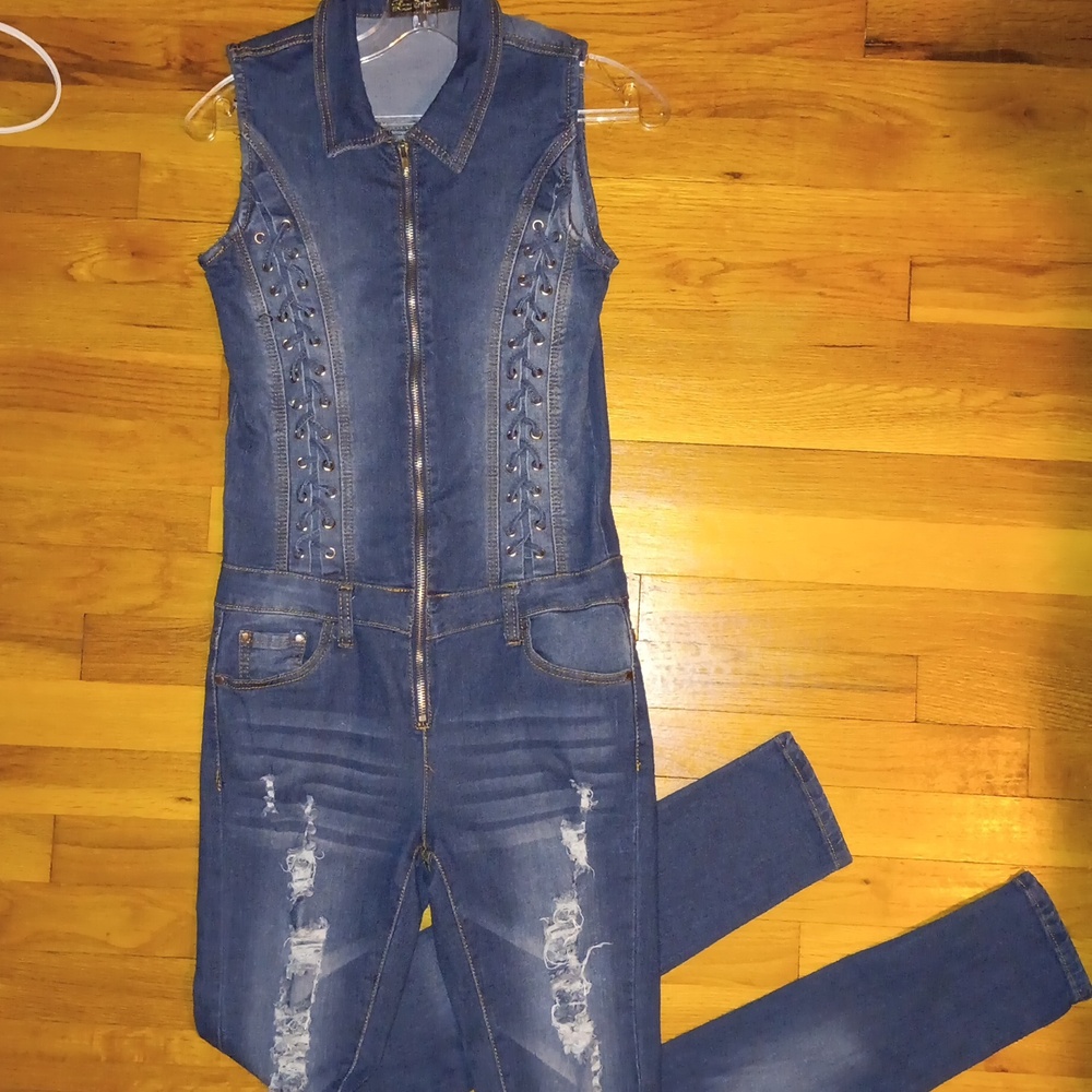 Ladies jean jumpsuit-Roma Studio Premium Collection
